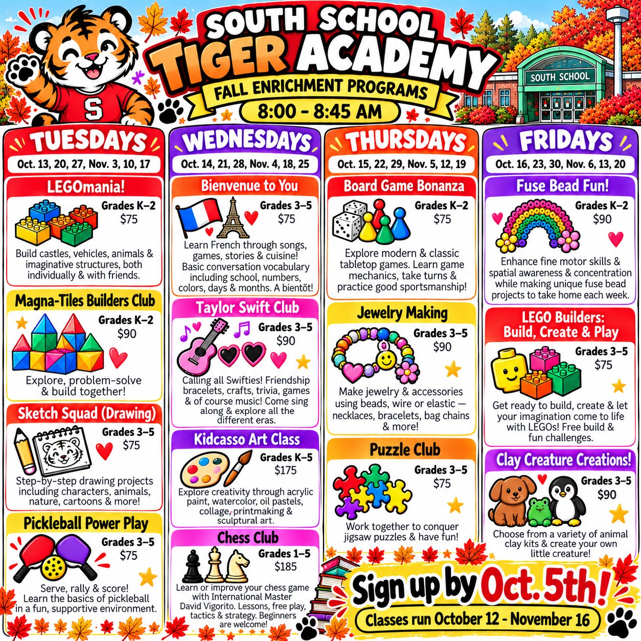 Tiger Academy flyer, full size